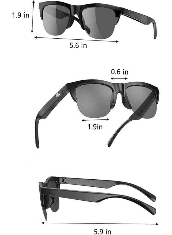 Smartbarry نظارات TY01 الذكية اللاسلكية بتقنية البلوتوث مع صوت مفتوح الأذن، مكبر صوت وميكروفون مدمجين، نظارات شمسية مت polarized، تحكم باللمس، خفيفة الوزن، نظارات ذكية بدون استخدام اليدين - Image 4